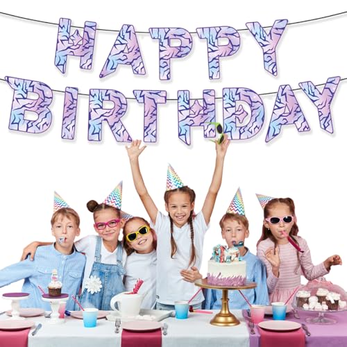 Purple Demon Birthday Banner - Hunters Themed Party Decor