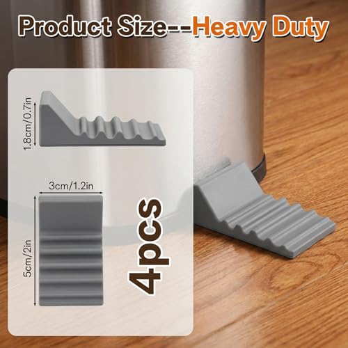 Rubber Wall Protector for Trash Cans - 4 Pack Grey Bumpers