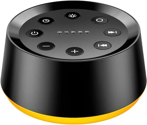 BrownNoise White Noise Machine - 30 Soothing Sounds for Sleep | 36 Volume Levels & 5 Timers, Black