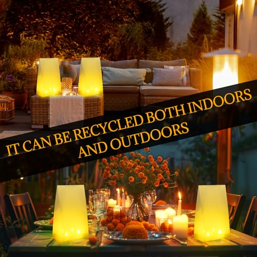 Christmas Plastic Luminaria Bags White Candle Lantern Set - 24 Pack
