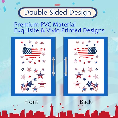 24 Sheets 4th of July Window Clings - Patriotic USA Decorations