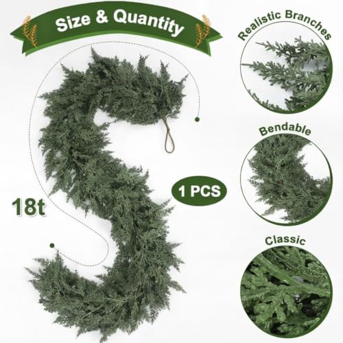 Artificial Cedar Garland 18ft for Christmas Holiday Decor - Variation of THIS listing