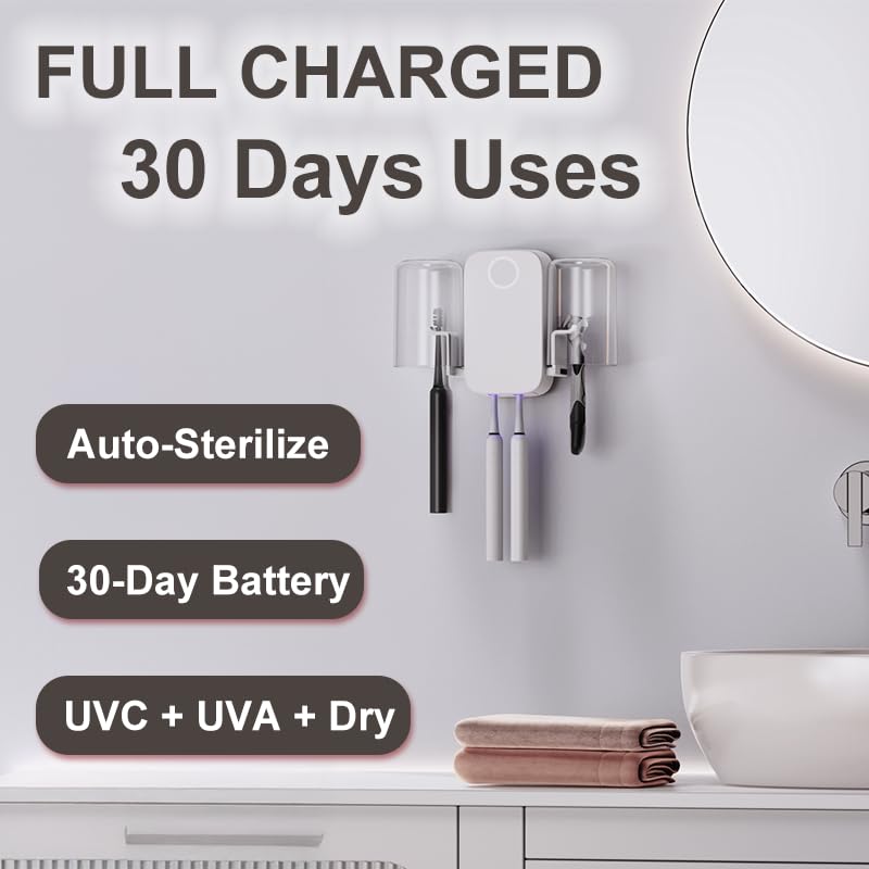 UV Toothbrush Sanitizer Holder with Drying Fan - Sanitizer-Solo