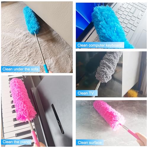 M-jump Extendable Microfiber Duster - 15.7 to 35.5 Inch Bendable Brush