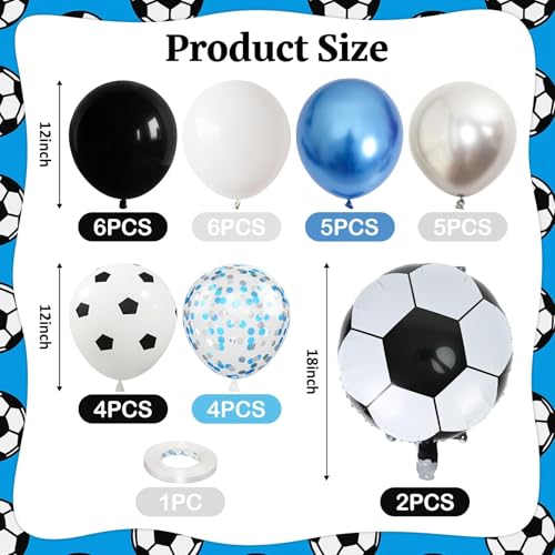 Soccer Balloons Set - 18 Inch Foil & Confetti Balloons for Parties