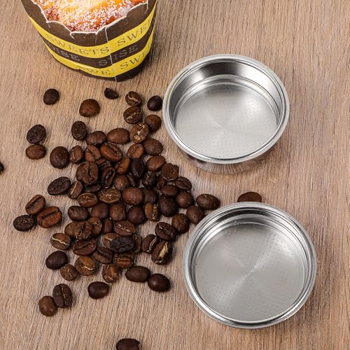51mm Pressurized Espresso Filter Basket Set - 1 & 2 Cup Stainless Steel