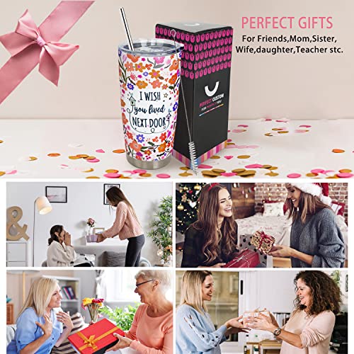 Pink Friendship Coffee Mug 20oz Vacuum Insulated Tumbler with Straw & Lid