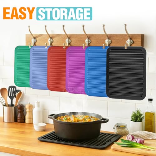 Silicone Trivets for Hot Pots and Pans - 12x9 Inch Non-Slip Mat