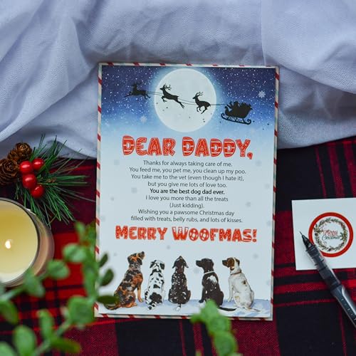 Christmas Card for Dog Dad with Envelope & Seal - Heartwarming Design