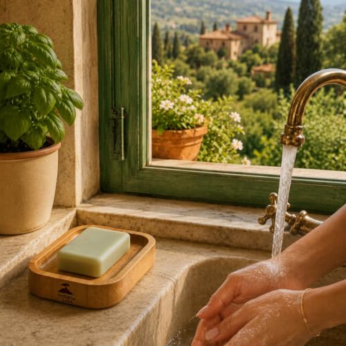 Self-Draining Bamboo Soap Dish Holder - Sustainable & Odor Resistant