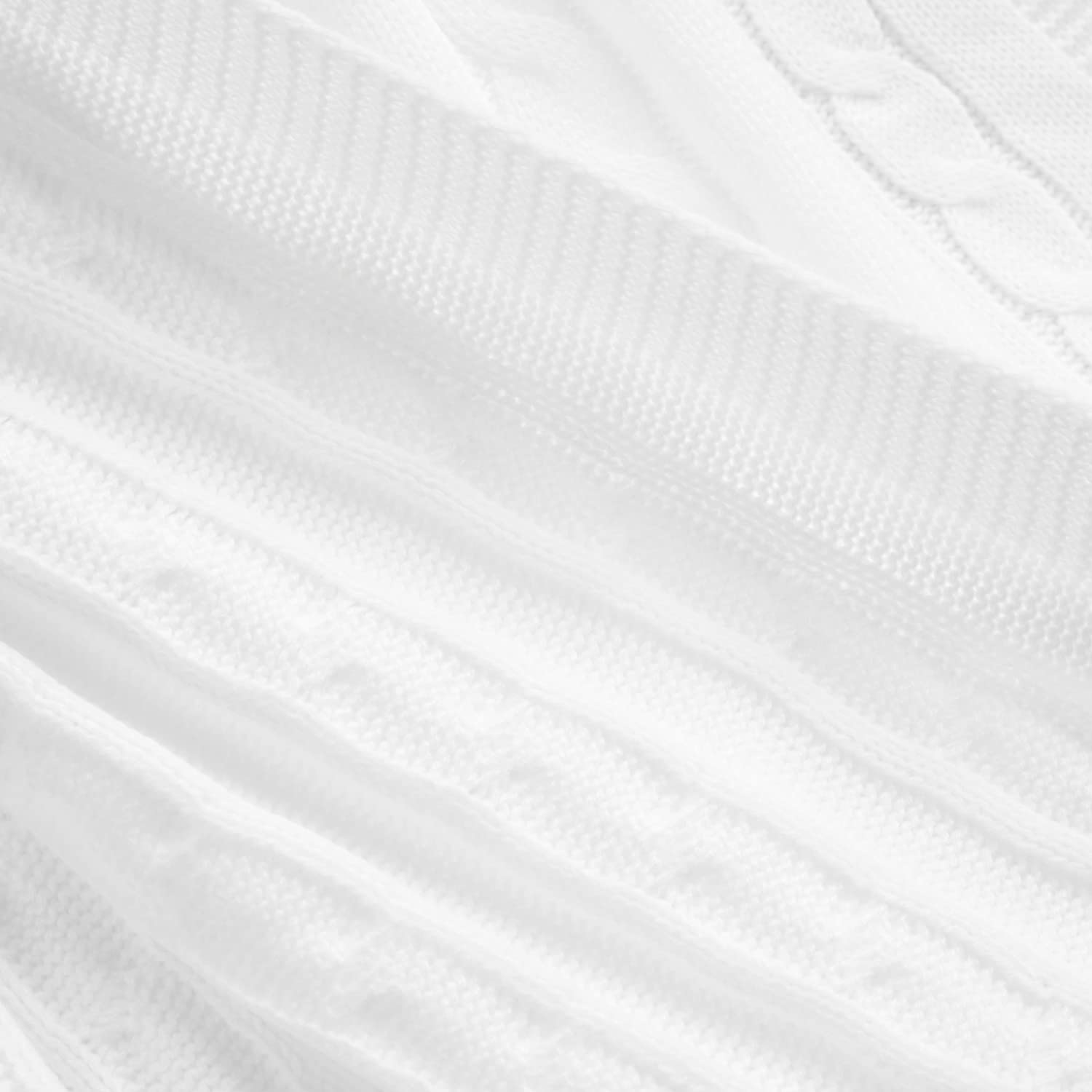 Lush Decor Cable Soft Knitted Baby/Toddler Blanket, 40" x 30", White