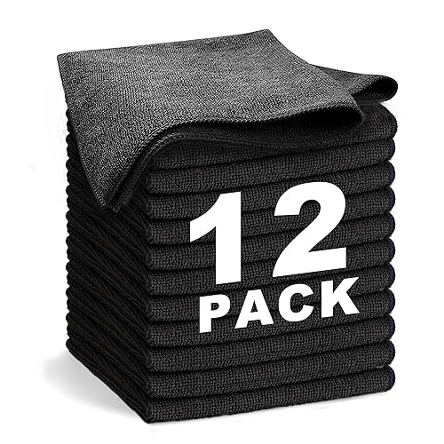 Ultra Soft Microfiber Cleaning Cloths - Lint Free, 13"x13", Pack of 12