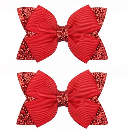 Patriotic 4th of July Hair Bow Clip with Sequins & Alligator Barrette