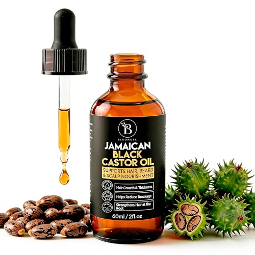 BLOOMORA Jamaican Black Castor Oil - Pure Cold-Pressed Hair Growth Oil for Scalp, Lashes & Beard (60ml)