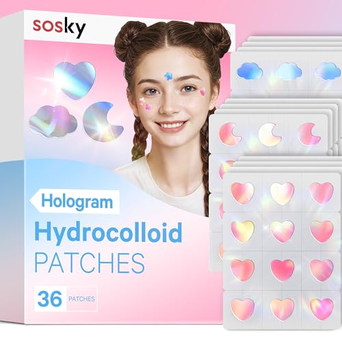 Sosky Holographic Pimple Patches - Salicylic Acid Hydrocolloid Acne Zit Stickers
