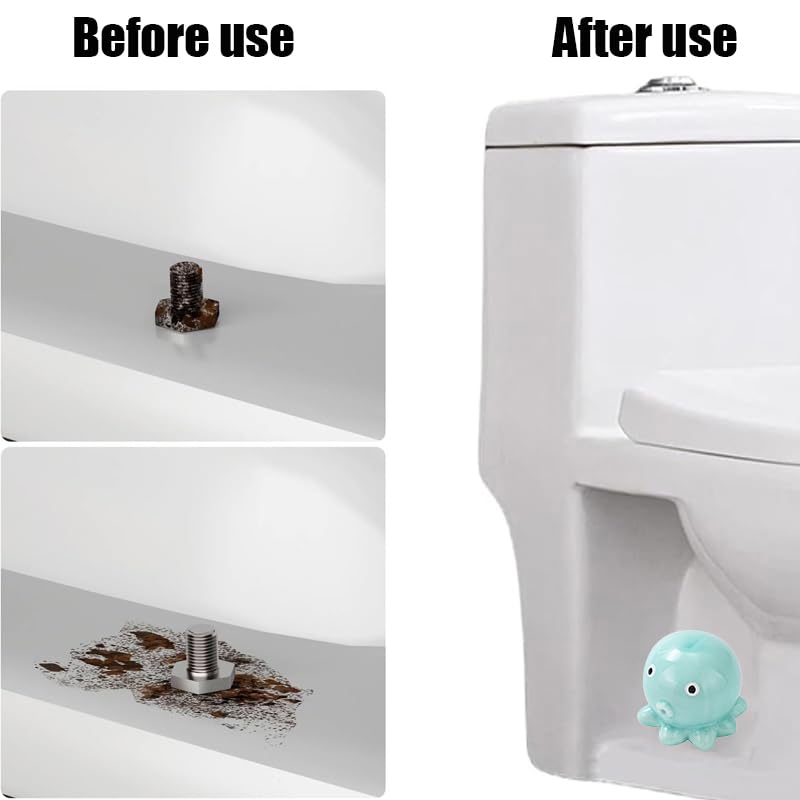 Blue Octopus Toilet Bolt Caps - Ocean Themed Ceramic Covers (2 Pack)
