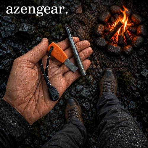 Ferro Rod Fire Starter Kit with Steel Striker, 4-inch Camping & Survival Tool