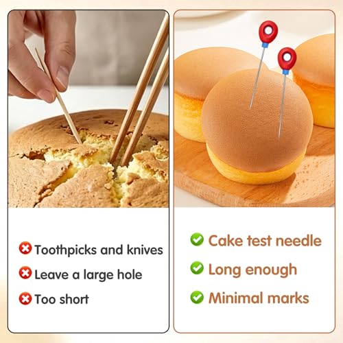 3-Pack Stainless Steel Cake Tester Reusable Doneness Testing Skewers for Baked Goods