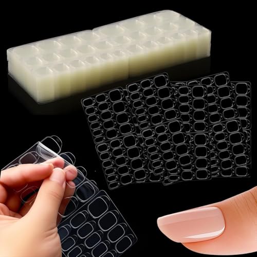 Asofelk Nail Adhesive Tabs 600 PCS Clear Ultra-Thin Double-Sided Press on Nail Stickers
