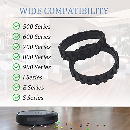 Garbage Fighter Rubber Tires for iRobot Roomba - 4 Pack Replacement Wheels