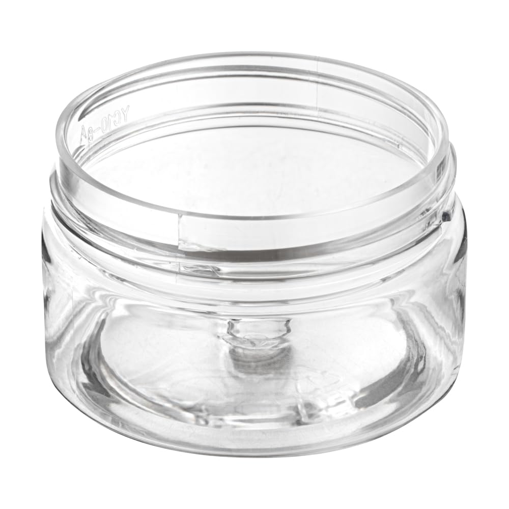 Restaurantware RW Base 1 Ounce Candy Jars 100 Durable Kitchen Storage Containers - Round Airtight Seal Clear Plastic Snack Jars With Silver Aluminum Lids For Table Display Or Candy Buffet