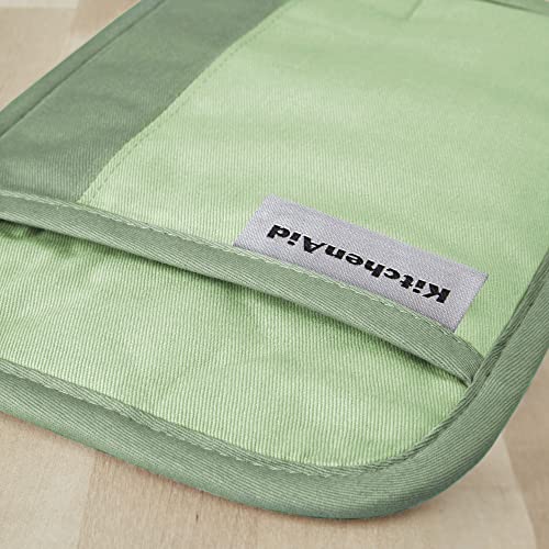 KitchenAid Beacon Non-Slip Pot Holder Set - 2 Piece, 7"x10", Pistachio/Graphite