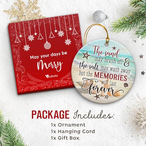 Beach Christmas Ornaments - Coastal Sea Shell Design, Perfect Holiday Decor