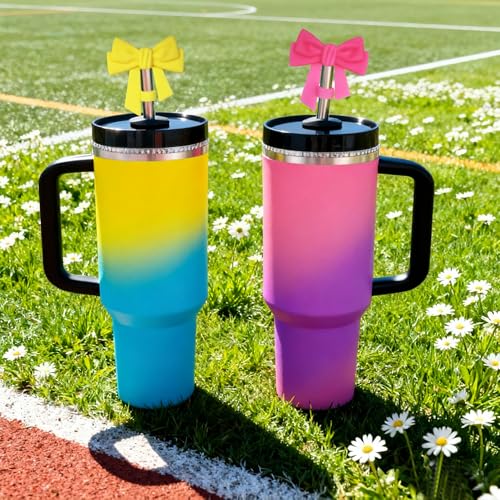8PCS Bow Straw Toppers for 30oz/40oz Tumblers - Silicone Covers