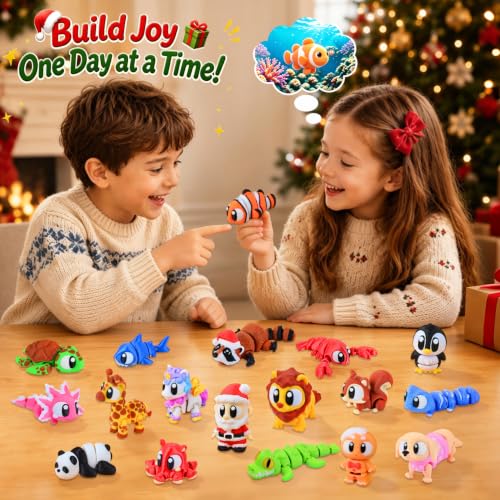 3D Printed Animal Advent Calendar 24-Day Christmas Countdown for Kids
