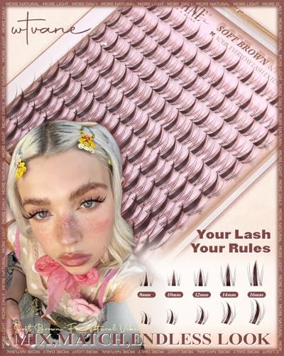 Brown Lash Clusters Manga Eyelash Natural Extensions 8-16mm Wispy