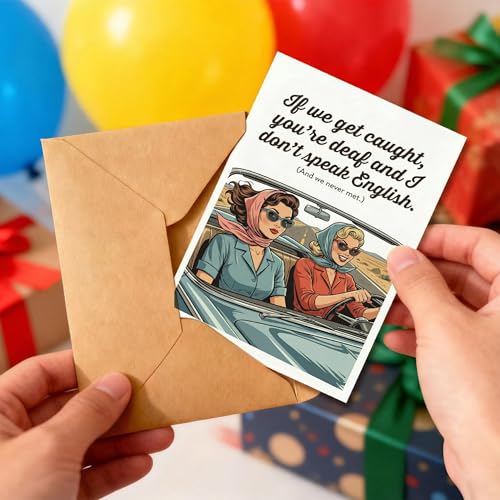 Funny Best Friend Birthday Card - Humorous Partner in Crime Gift