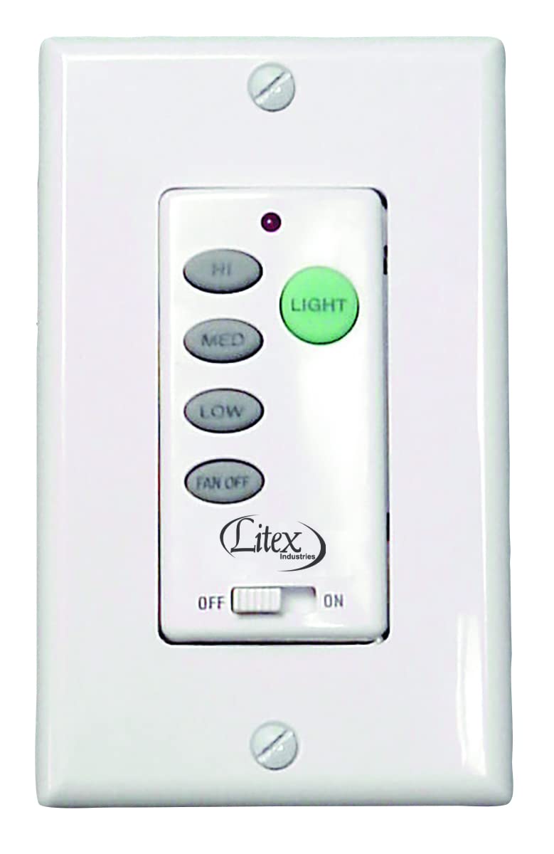 Litex WCI-100 Wall Command Universal Ceiling Fan Control, Three Speeds and Full Range Dimmer,Black,10.20x8.00x3.50