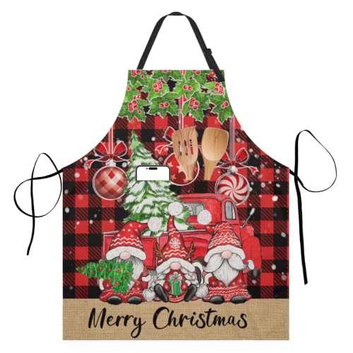 Christmas Gnome Waterproof Cooking Apron - 27 x 31 Inch for Grill BBQ Baking