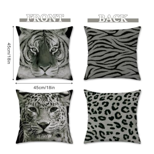 Cozzsnuge Animal Print Velvet Throw Pillow Covers, 18x18 Inch Set of 2