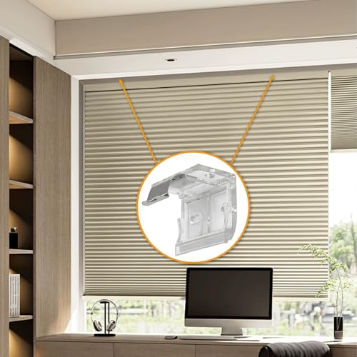 4 PCS Mounting Brackets with Metal Clips for 1" PVC Cordless Blinds