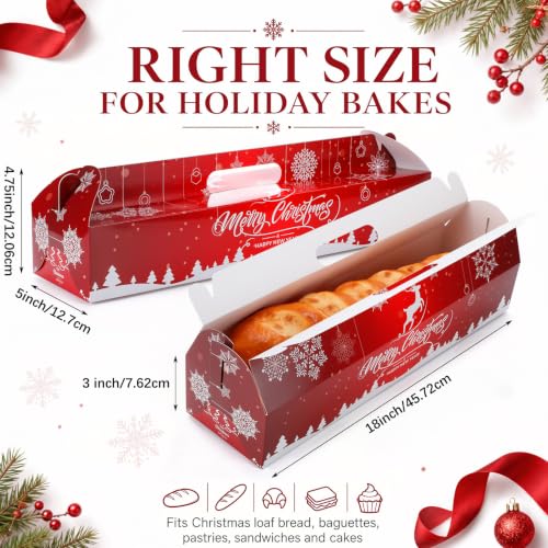 Christmas Ham Bread Boxes 50 Pack Snowflake Holiday Bakery Packaging