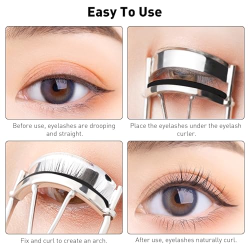 Jaasuee 60pcs Universal Silicone Eyelash Curler Replacement Pads Black