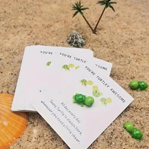 Mini Pocket Hug Turtle Card Purple Inspirational Gift Greeting Card