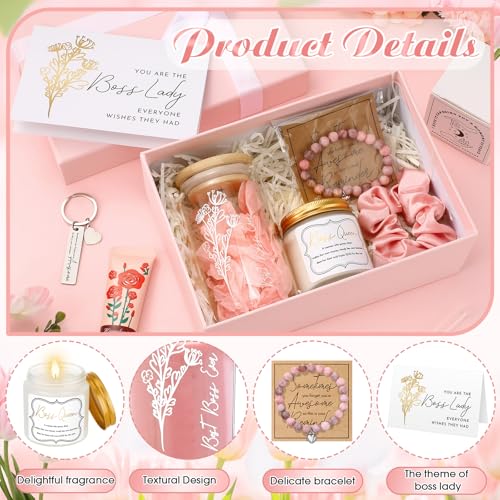 Teenyyou Pink Boss Lady Gift Set Tumbler Candle Bracelet Key Box - Inspirational