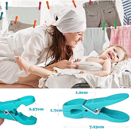 48 PCS Heavy Duty Plastic Clothespins, Non-Slip Laundry Clips for Drying