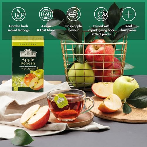 Ahmad Tea Apple Refresh Black Tea, 20 Count Teabags