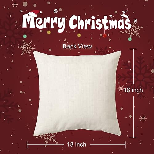 Christmas Pillow Covers 18x18 inch Set of 4 for Holiday Decor