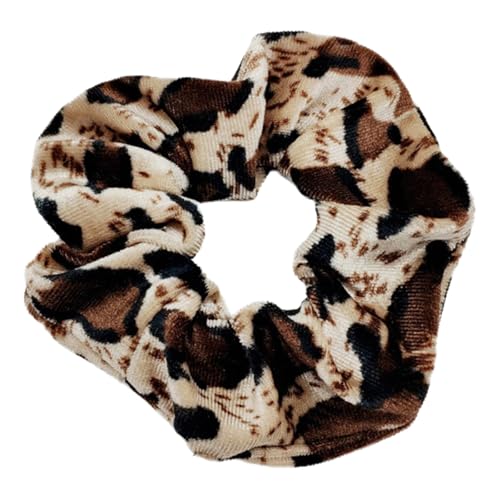 ZOONAI Velvet Wide Headband and Scrunchie Set for Women Leopard Print