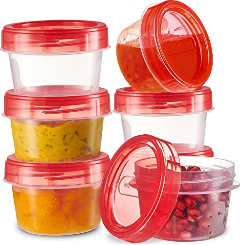 PLASTICPRO 4 oz Food Storage Containers with Twist-On Lids, 6-Pack