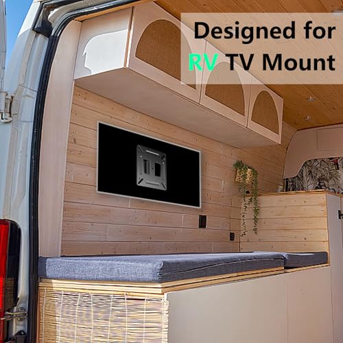 Alrhipvm Matte Black RV TV Wall Mount for 14-27 Inch LED LCD Screens