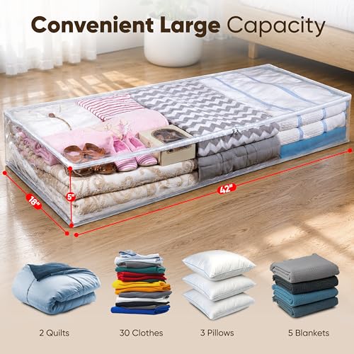 Masirs Clear Underbed Storage Bag, Durable Vinyl, 2-Pack