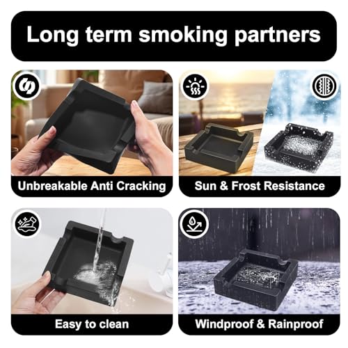 VIABRICO Unbreakable Silicone Cigar Ashtray with 4 Wide Holders