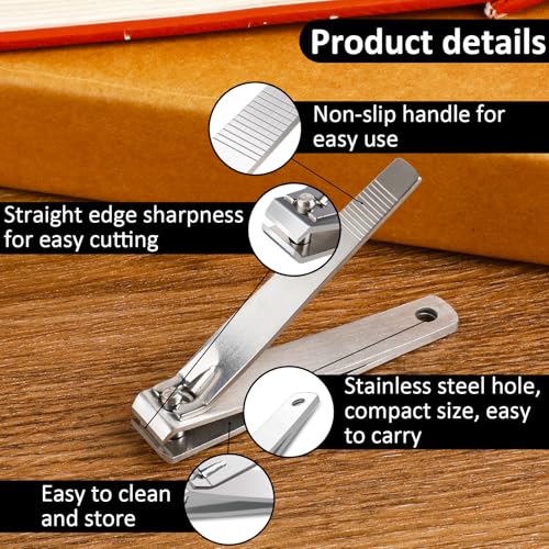 Bruislard Straight Nail Clippers for Thick Nails Stainless Steel