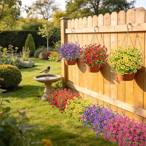 Besteek 20 Bundles Artificial Flowers for Outdoors, Mixed Color UV Resistant