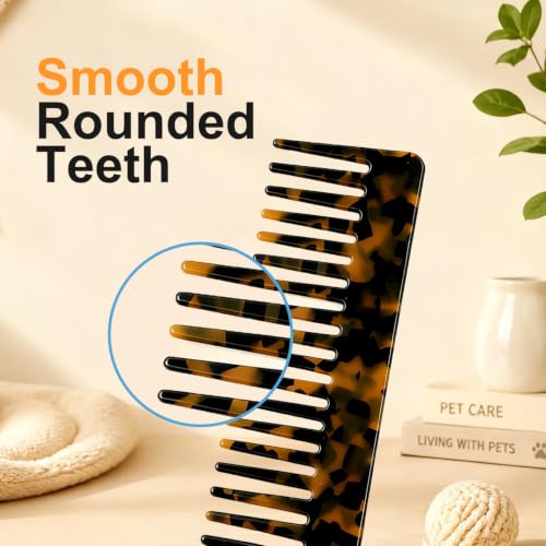 Wide Tooth Detangling Comb Tortoise Shell Anti-Static Hair Comb